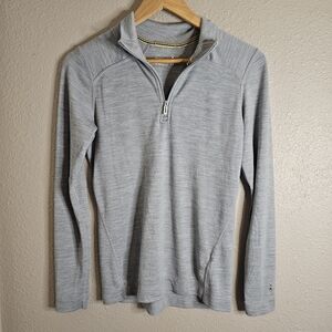Smartwool | Merino Wool Base Layer 1/4 Zip Long Sleeve Pullover Medium Gray